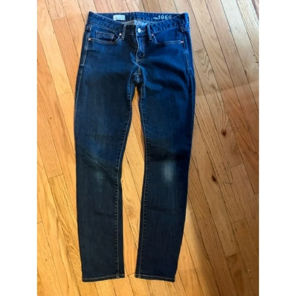 Gap 1969 Always Skinny Jeans Womens 27r Dark Rinse Blue Denim Mid‎ Rise T44-36
